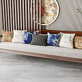 New Chinese-style Multi-person Sofa 3d model