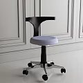 Clinic Examination Room Interior With Wheeled Stool White Seat Black Backrest Metal Base