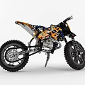 Orange Building Blocks Motorcycle With Number Six And Mechanical Details