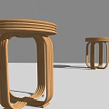 Modern Stool Rattan Stool 3d model