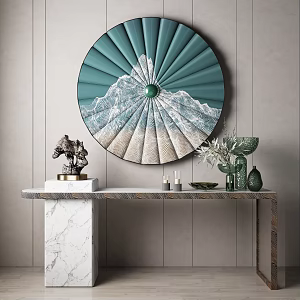 New Chinese Style Round Frame Painting Round Abstract Decorative Painting 3d model