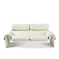 Modern White Casual Sofa Set Featuring Two Seater And Single Chair Design 3d model