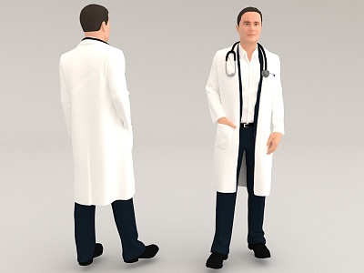 Doctor Staff Work 3d model