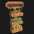 Wall Mounted Wooden Hanging Planter with Multiple Tiers and Various Green Plants for Indoor Decor