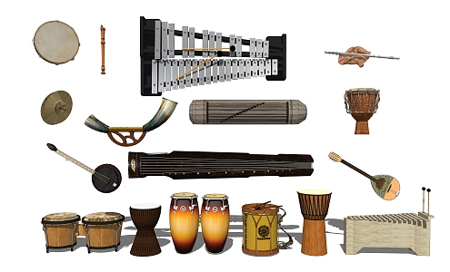 Chinese musical instruments 3d model