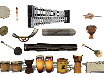 Chinese musical instruments 3d model