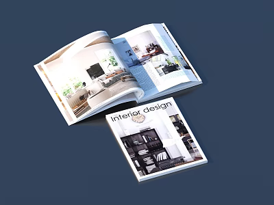 Open Interior Design Magazine Featuring Home Living Room And Furniture Designs 3d model