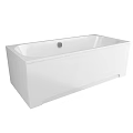 Modern White Rectangular Freestanding Bathtub With Sleek Design And Central Drain 3d model