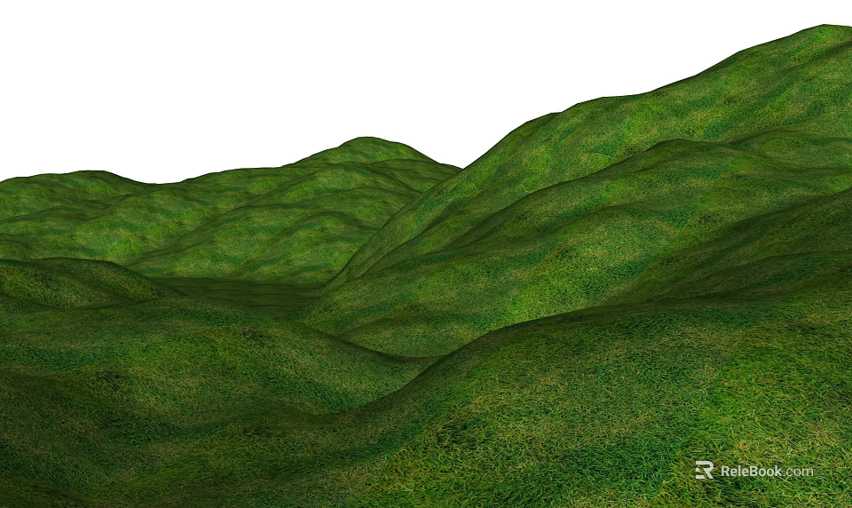 Lush Green Garden Landscape With Rolling Hills And Dense Vegetation 3d model 