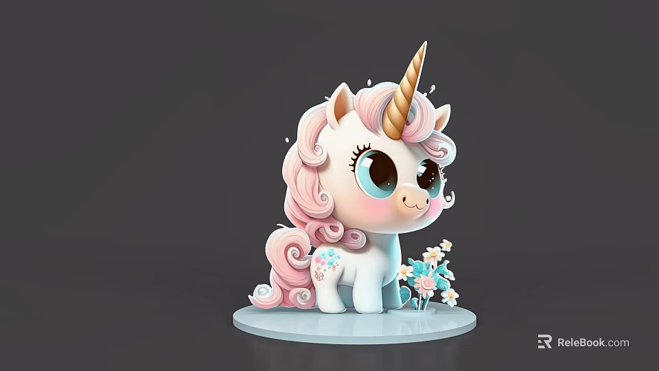 Reptile Turtle Figurine With Brown Shell Small Eyes On Sandy Base And Green Plants 3d model 