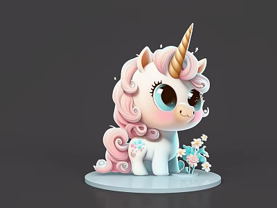 Reptile Turtle Figurine With Brown Shell Small Eyes On Sandy Base And Green Plants 3d model