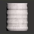 Shiny Metallic Cylindrical Household Item With Ringed Structure And Top Opening