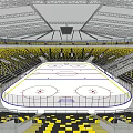 Indoor Ice Hockey Stadium With Yellow Black Seats For Sports Fitness Activities