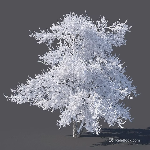 Beautiful Snow Covered Arbor With Frosted White Branches In Winter Landscape 3d model 