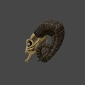 Ram Skull With Curved Textured Horns And Detailed Bone Structure In Shadow