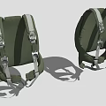 Green Tactical Backpack Straps With Adjustable Padded Design And Metal Buckles