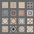 Colorful Decorative Tiles With Various Patterns And Styles For Home Interior 3d model