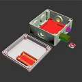 Electronic Electrical Device Enclosure With White Plastic Casing And Red Internal Components