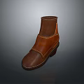 Classic Brown Leather Ankle Boots For Daily Use With Strap Design And Rubber Sole