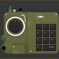 Digital Control Panel with Golden Body Blue Knobs Circular Display and Matrix Keypad Interface