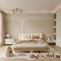 Cozy Kids Room Interior With Soft Bed Pillows Hanging Balloons And Floor Toys
