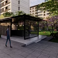 Elegant Pergola Design In Garden With Trees Water Features And Stone Pathway