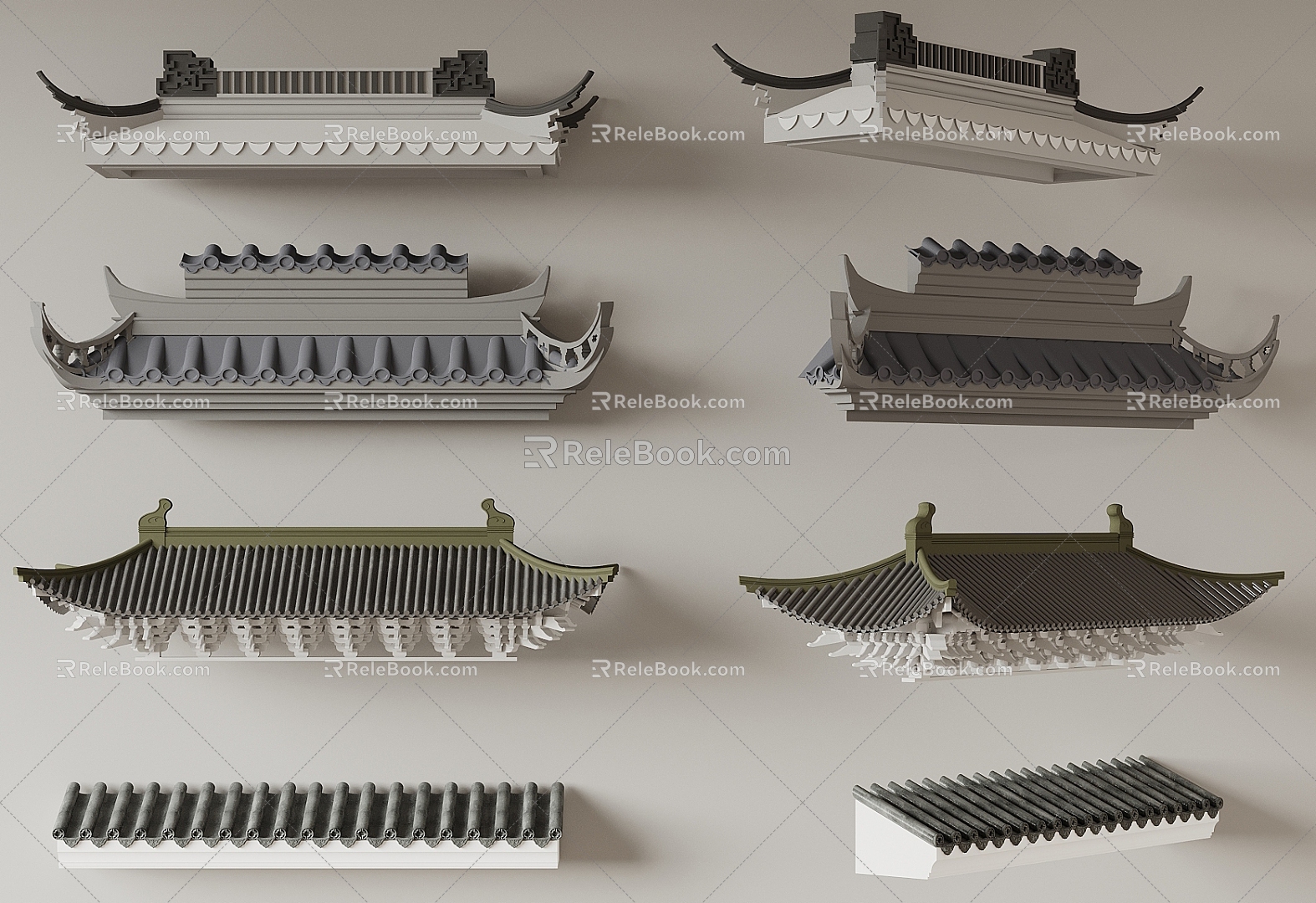 Chinese Eaves Roof 3d model