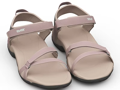TEVA Light Pink Sandals With Adjustable Straps And Cushioned Sole For Everyday Wear 3d model
