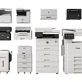 Essential Office Appliances Including HP Canon Printers And Multifunction Devices 3d model