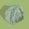 Unpolished Raw Stone With Natural Texture And Irregular Shape On Green Background