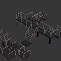 Heavy Duty Multi Level Industrial Platform Structures with Railings Stairs Support Frames and Grated Treads