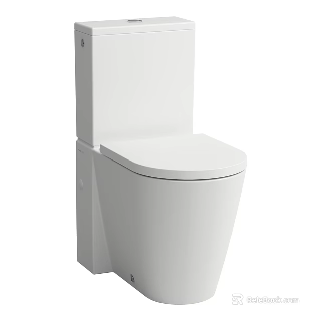 Modern White One Piece Toilet with Sleek Ceramic Design and Compact Structure 3d model 