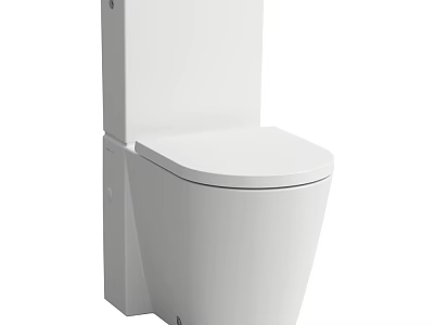 Modern White One Piece Toilet with Sleek Ceramic Design and Compact Structure 3d model