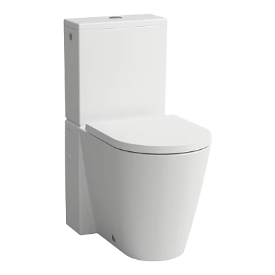 Modern White One Piece Toilet with Sleek Ceramic Design and Compact Structure 3d model
