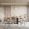 Quiet Restaurant Tables and Chairs 3d model