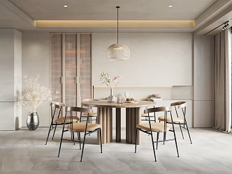 Quiet Restaurant Tables and Chairs 3d model