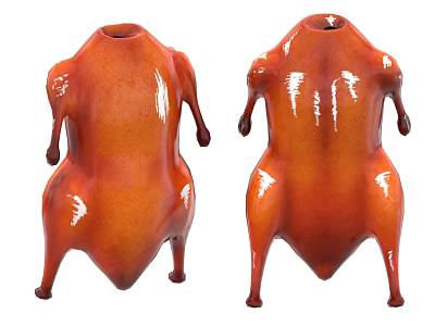 Two Golden Crispy Roast Ducks With Glazed Skin And Juicy Meat 3d model