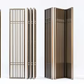 New Chinese-style screen grille partition carved partition 3d model