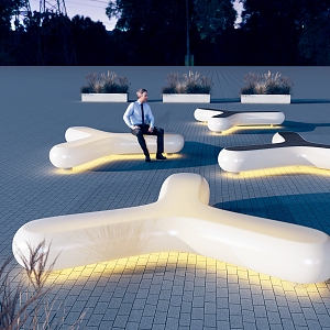 Outdoor Acrylic Luminous Leisure Stool Outdoor Stool Landscape Stool 3d model