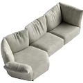 Modern Light Gray Upholstered Sectional Sofa For Living Room Comfortable Seating 3d model