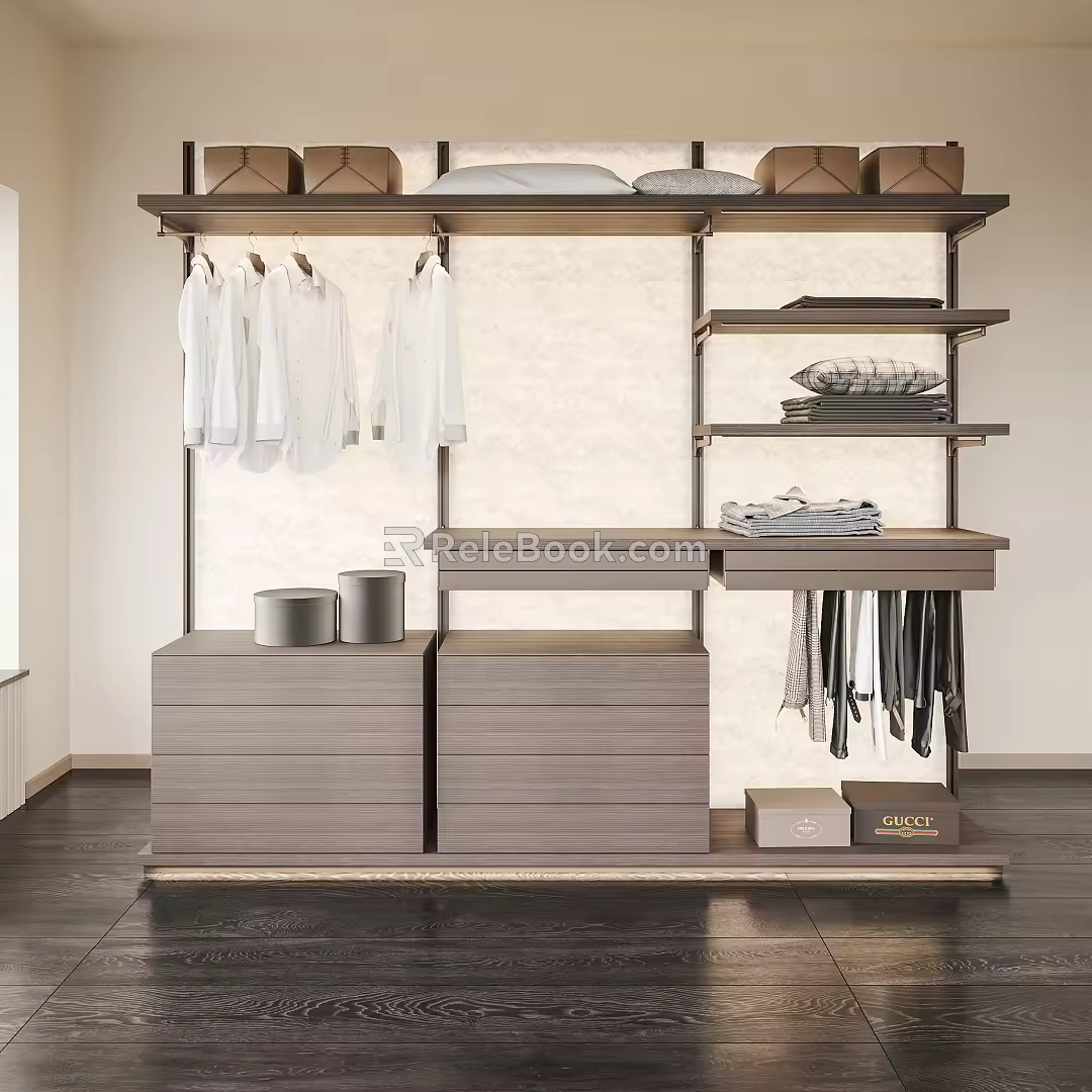 Poliform wardrobe to top-mounted set-in multi-function wall-mounted cloakroom 3d model
