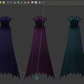 Character Cloaks In Various Colors With Decorative Patterns And Designs 3d model