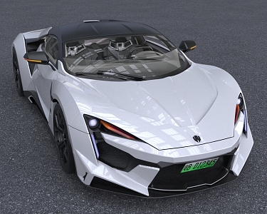 Finnier Supercar with Interior 3d model