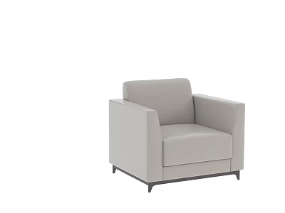 Modern Light Gray Single Sofa With Sleek Armrests And Comfortable Backrest On Dark Legs 3d model