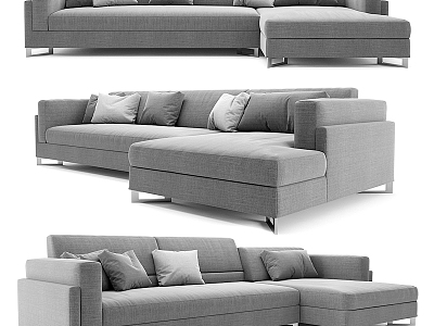 Casual Sofa Combination Casual Sofa Living Room Sofa Multi-Person Sofa Pillow Home Furniture Simple 3d model