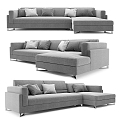 Casual Sofa Combination Casual Sofa Living Room Sofa Multi-Person Sofa Pillow Pillow Home Furniture Simple 3d model