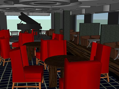 Modern Cafe Cafe Indoor 3d model