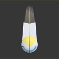 Futuristic Spaceship With White Body Yellow Sharp Section And Blue Windows Streamlined Aerospace Design
