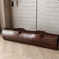 New Chinese Style Solid Wood Bench 3d model