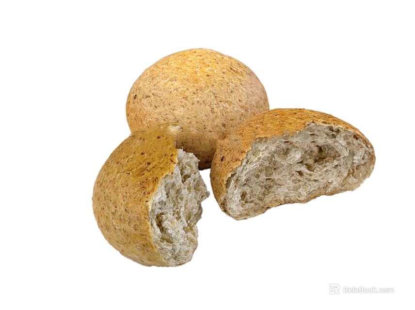 Freshly Baked Whole Wheat Bread With Soft Interior And Crusty Exterior 3d model 